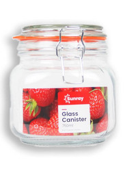 Sunray Glass Clip Jar, 750ml, Clear