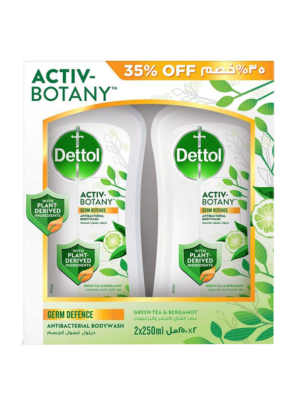 

Dettol Green Tea & Bergamot Anti Bacterial Shower Gel, 2 x 250ml