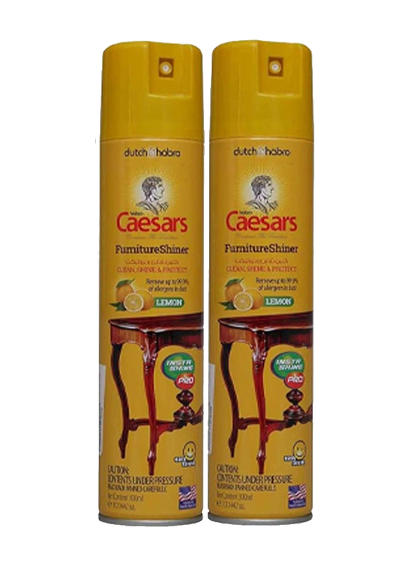 Caesars Furniture Shiner Spray with Lemon, 2 x 300ml