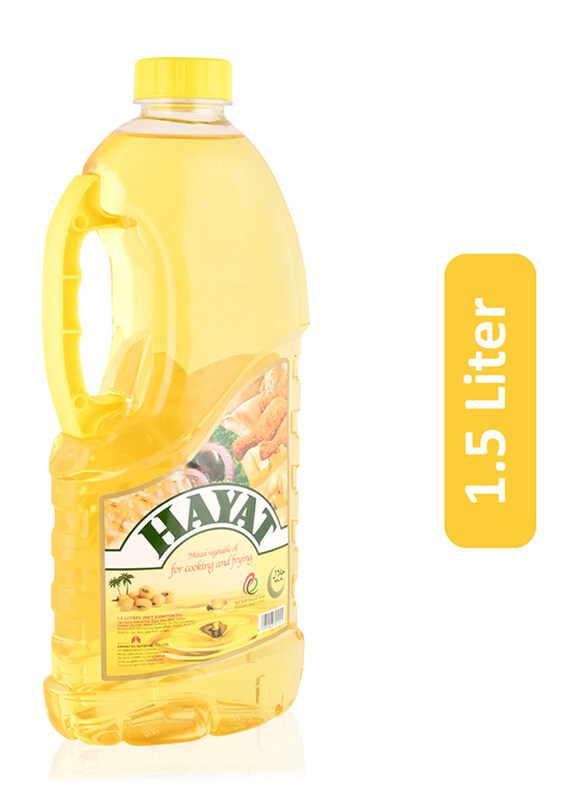 Hayat Mixed Vegetable Oil for Cooking & Frying, 1.5 Liter