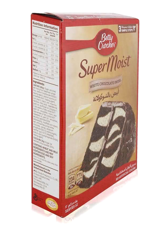 Betty Crocker SuperMoist Cake Mix - White Chocolate Swirl, 500g