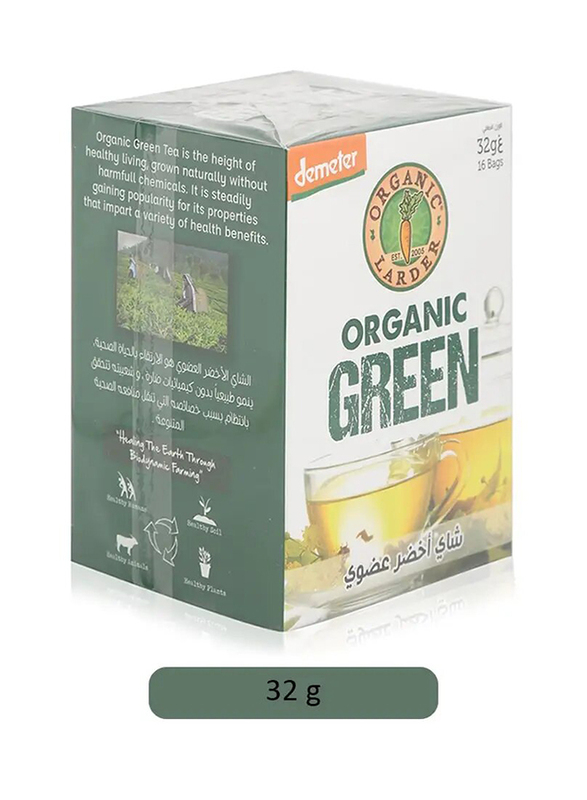 Organic Larder Green Tea Bags - 16 Pieces, 32g
