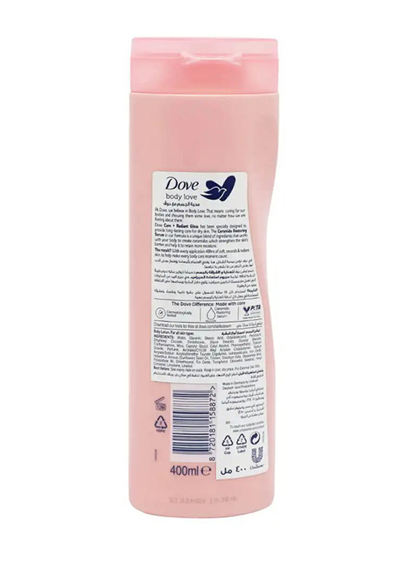 Dove Body Love Care + Radiant Glow Lotion with Ceramide Restoring Serum, 400ml