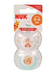 Nuk Silicone Winnie The Pooh Soother, Size 1, 2 Pieces, Multicolour