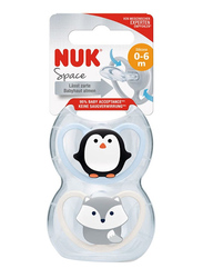 Nuk 0-6 Space Months Soother 2 Pieces, Assorted