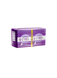 Fam Natural Cotton Feel Extra Thin Super with Wings Unscented Sanitary Pads, 16 Pieces