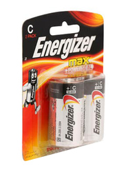 Energizer Max +Powerseal Alkaline C Battery, 2 Pieces, Multicolour