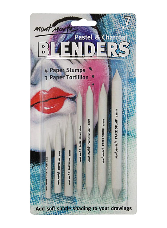 Mont Marte Pastel N Charcoal Blenders, 7 Pieces, Multicolour