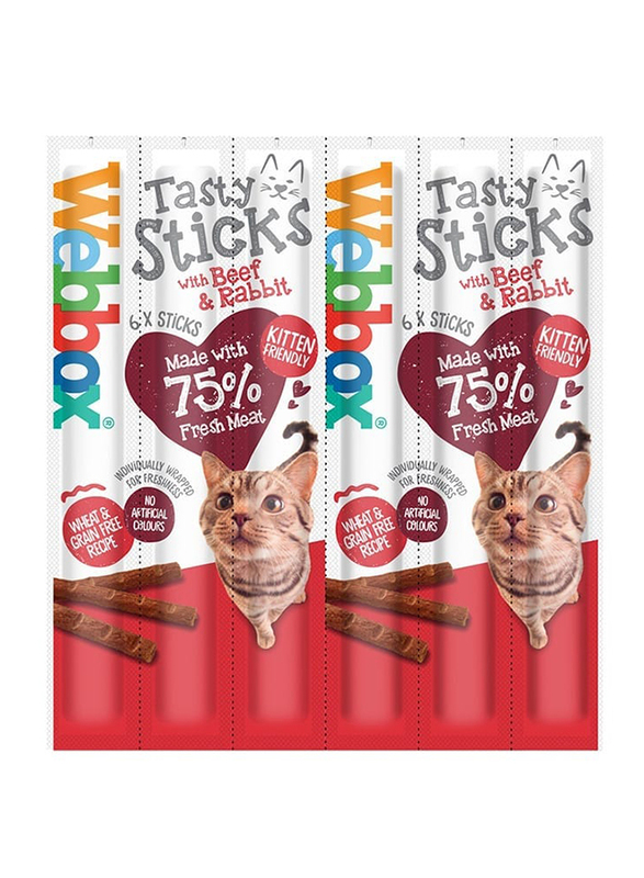 Webbox Tasty Sticks with Beef & Rabbit Cat Dry Food, 6 x 5g