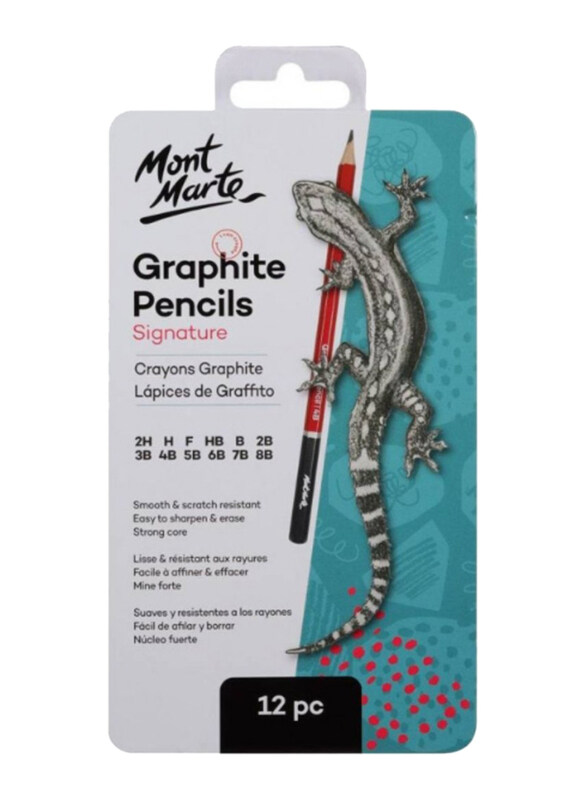 

Mont Marte 12-Piece Graphite Pencils Set, Red