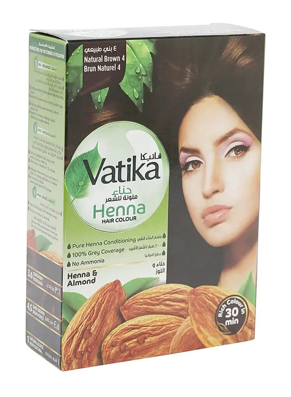 Vatika Henna Hair Dye, Natural Brown 4, 60g