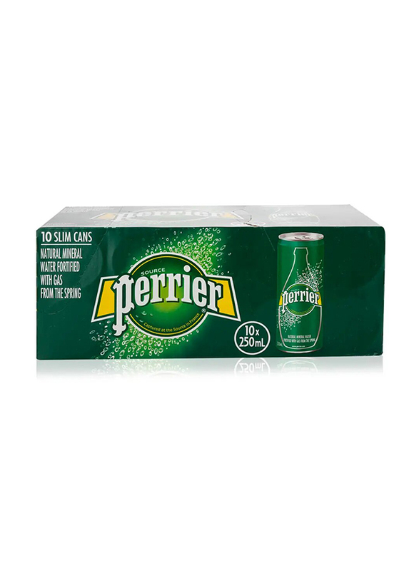 Perrier Natural Mineral Water with Gas - 10 x 250ml