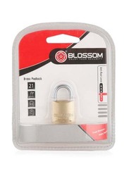Blossom Brass Padlock, METALICO11910, 21mm, Gold/Silver