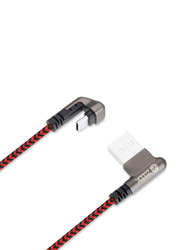 Zoook 1.2-Meter Type C USB Cable, 3A USB Male to USB Type-C for Smartphones/Tablets, Black/Red