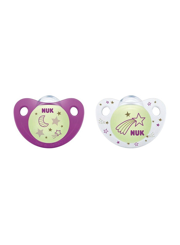 

Nuk 2-Pieces Night & Day Silicone Baby Teether, Multicolour