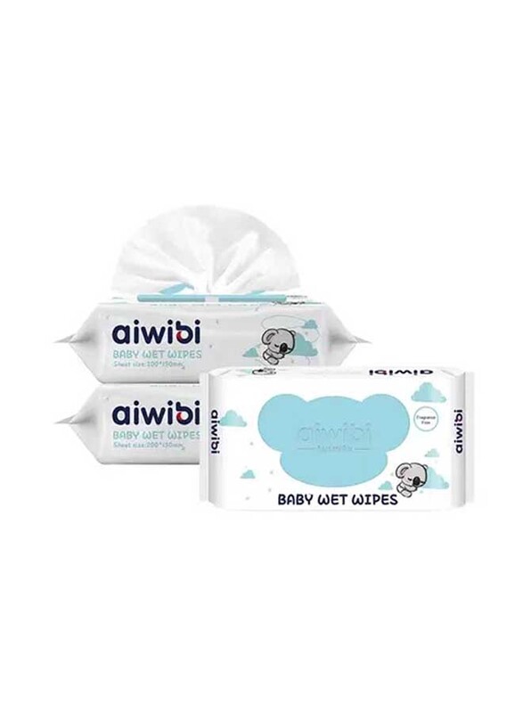 Aiwibi Fragrance Free Baby Wet Wipes, 3 x 80 Pieces