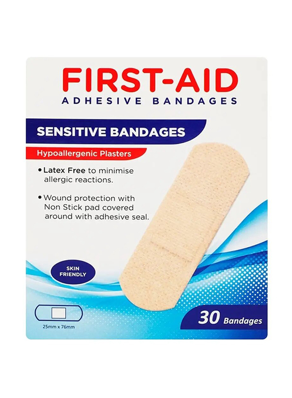 First Aid Adhesive Bandages, 30 Bandages
