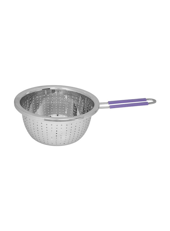 

Kitchef Stainless Steel Colander with Silicone Hand, Silver