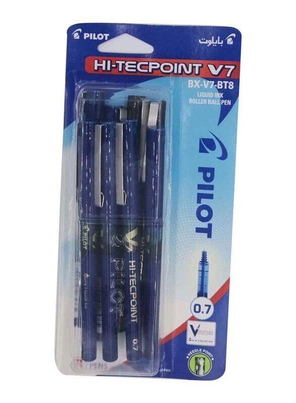 

Pilot V7 Hi-Tec Point Roller Ball Pen, Blue, 0.7mm, 8 Pieces