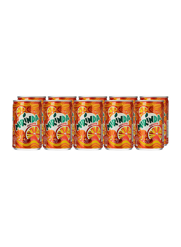 

Mirinda Orange, Carbonated Soft Drink, Mini Cans - 10 x 155ml