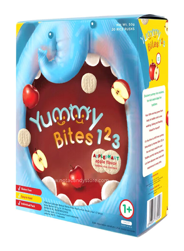 

Yummy Bites 123 Apple Flavor Rice Cracker, 50g