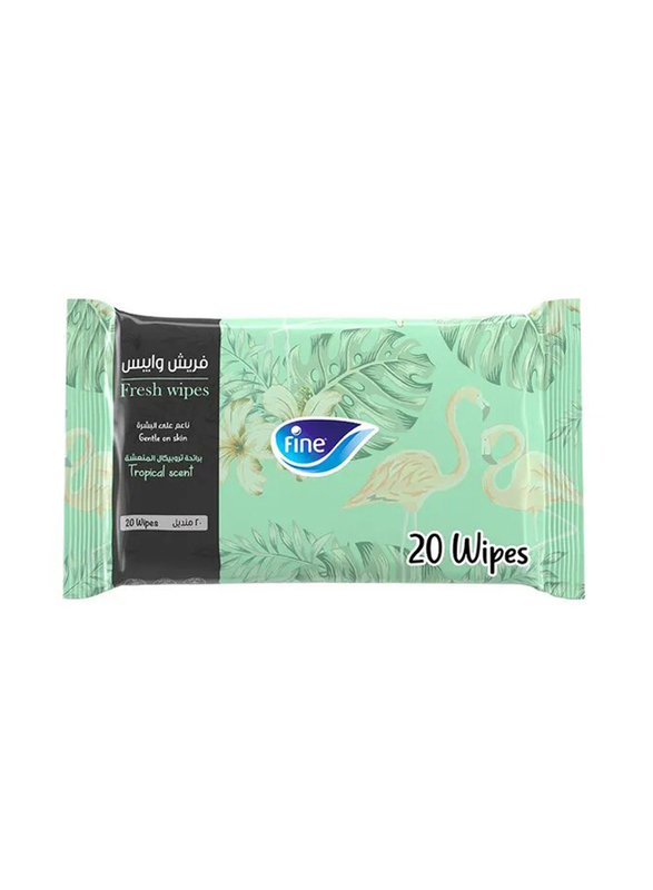 Fine Fresh Tropical Scent Wipes, 20 Pieces