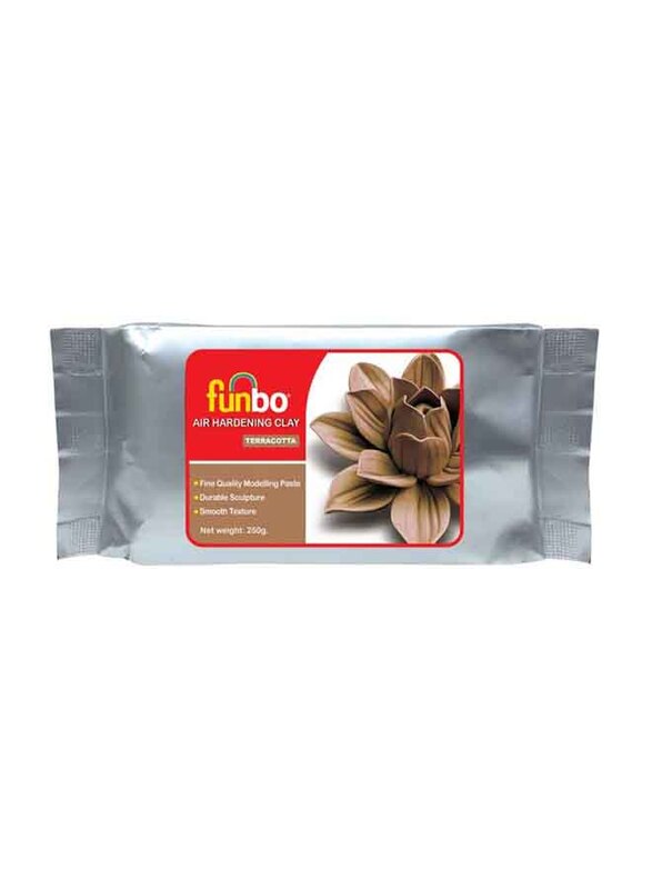 Funbo Smooth and Elastic Air Hardening Clay Terracotta, 250gm, Grey