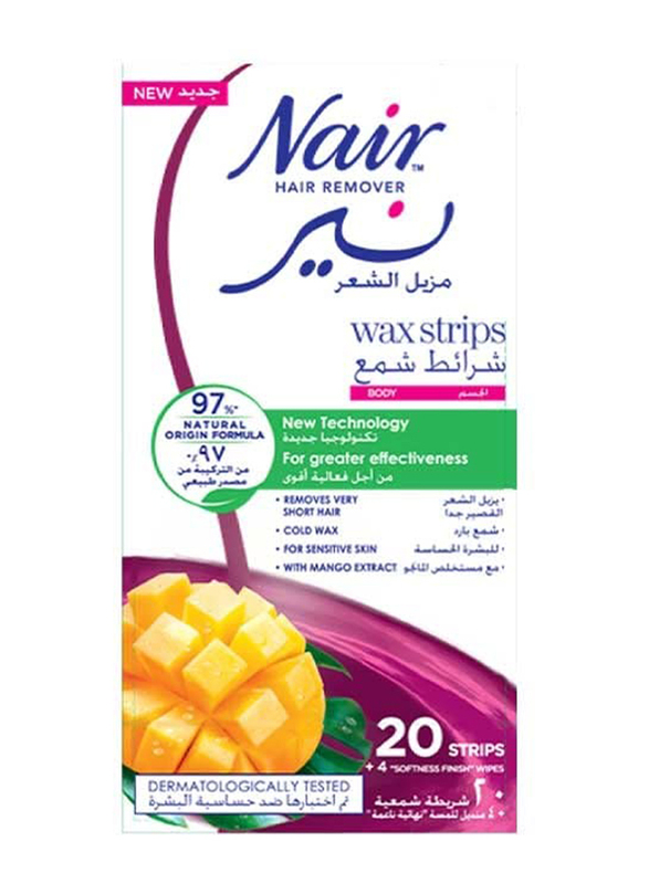 Nair Mango Body Wax Strips, 20 Strips