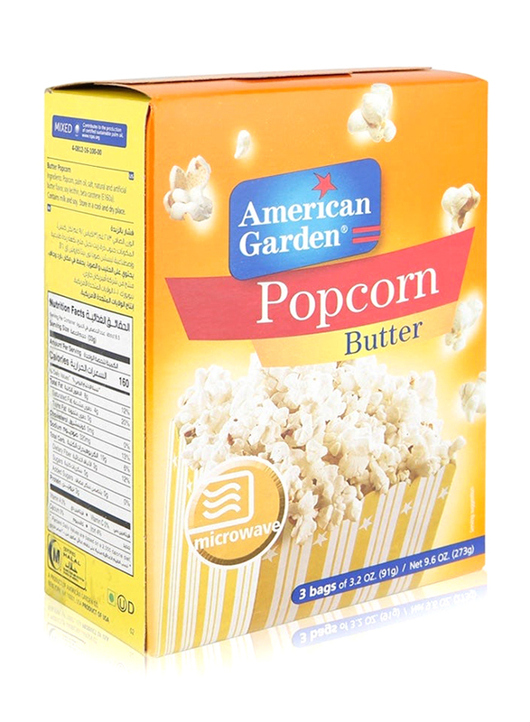 American Garden Popcorn Butter, 3 x 91g