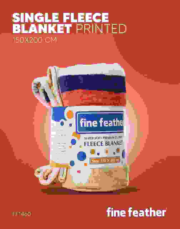 Fine Feather Fleece Blanket, 150 x 200Cm, Single, Multicolour