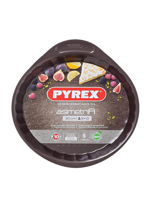 Pyrex asimetriA Metal Easy-Grip Flan Pan, 30Cm, Black