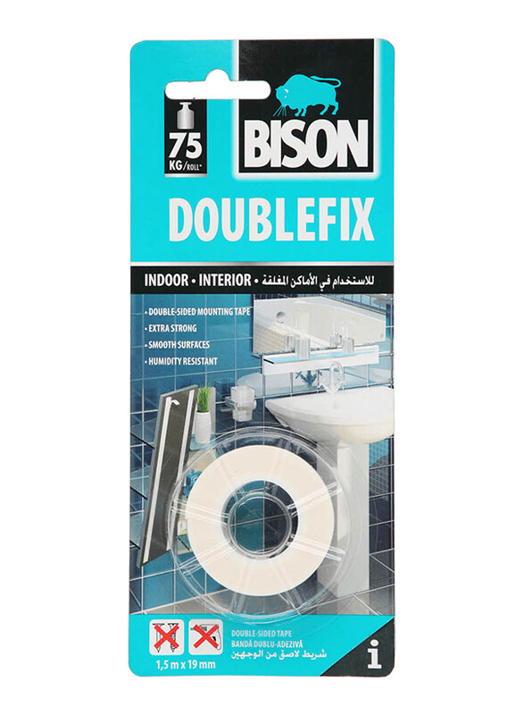 

Bison Doublefix Double Sided Mounting Tape, 1.5 M x 19 mm, White