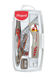 Maped 8 Piece Geometry Box Stop System Innovation Set, MD-196608, Grey/Silver