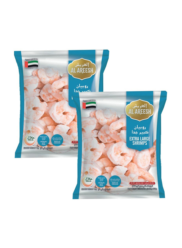 Al Areesh Extra Large Shrimps, 2 x 1 Kg