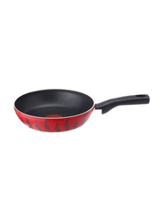 Tefal 30cm G6 Round Tempo Flame Frypan, Black/Red