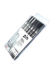 Uniball 6-Piece Fine Liner Uni Pin, Black/Grey