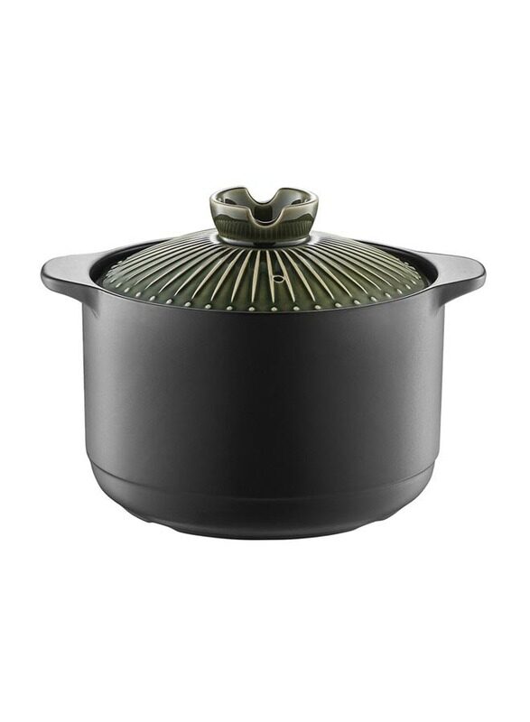 

Che Brucia 4.2 Ltr Direct Fire Ceramic Casserole, Black/Green