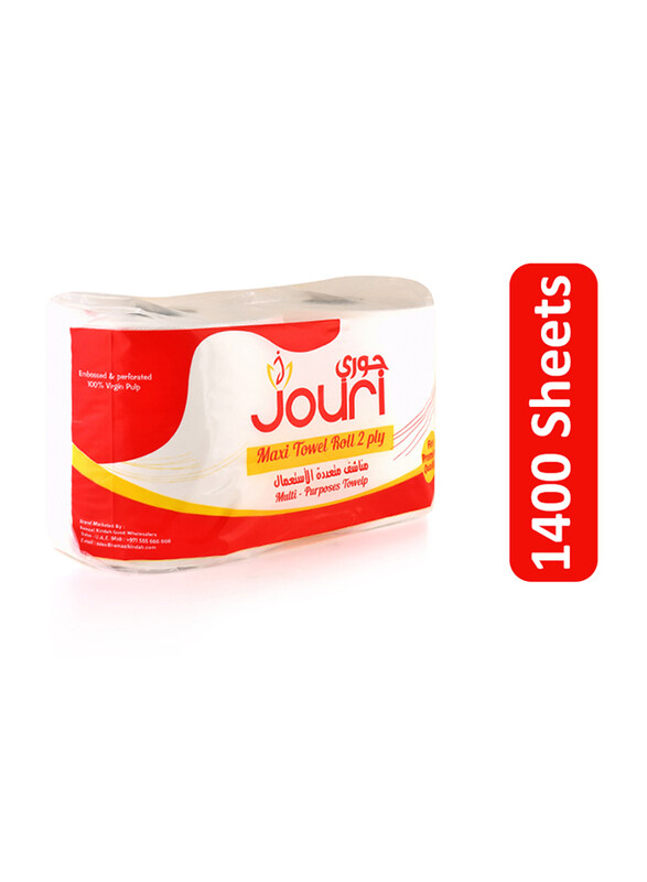 

Jouri Maxi Towel Roll, 2 Rolls, 1400 Sheets