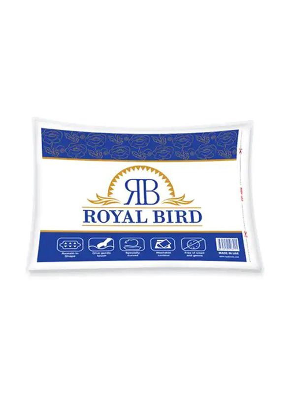 Royal Bird Plain Pillow, White