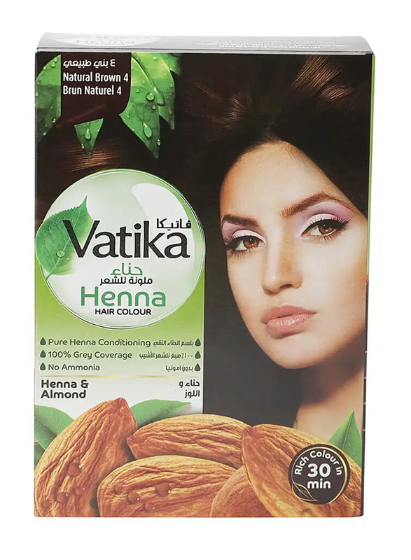 Vatika Henna Hair Dye, Natural Brown 4, 60g