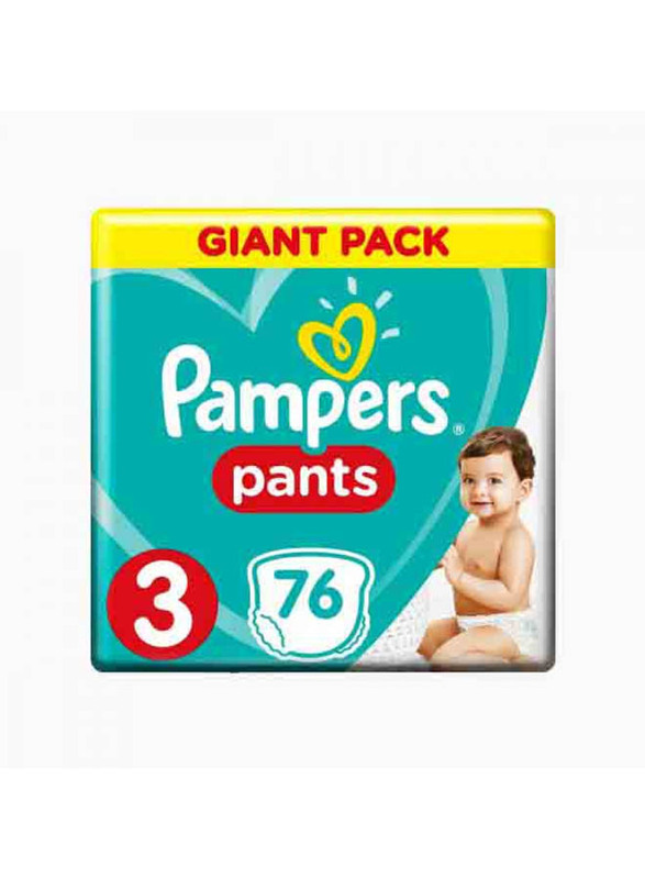 Pampers Pants Giant Pack, Size 3, 6-11 Kg, 76 Count