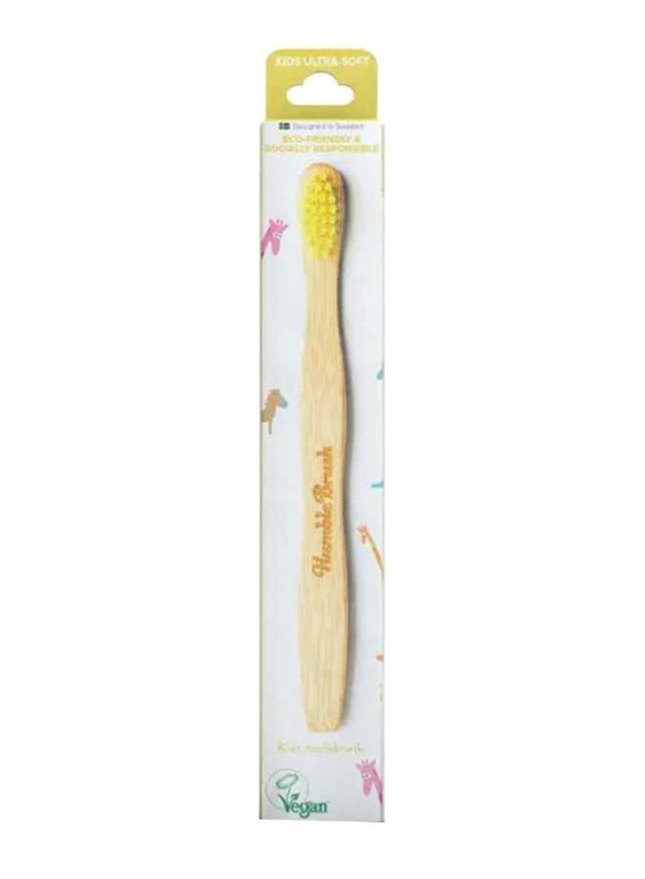 The Humble Co Bamboo Kids Yellow Toothbrush, 1 Pieces