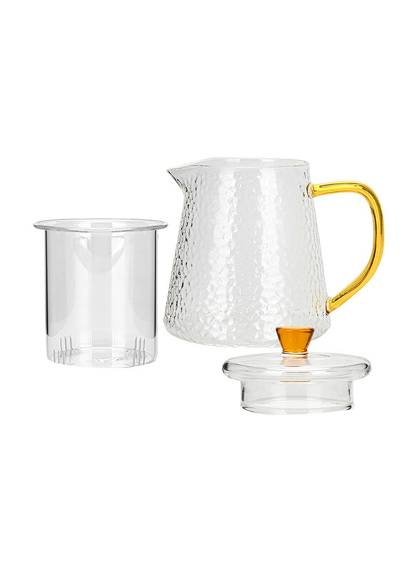 Fissman 600ml Borosilicate Glass Tea Pot with Glass Filter, Clear