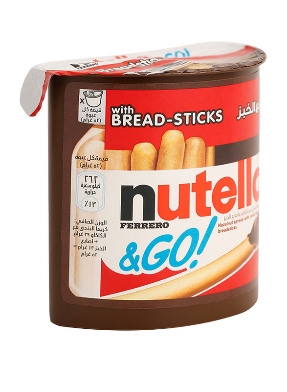 Nutella Ferrero & Go Hazelnut Spread with Bread Stick, 52g