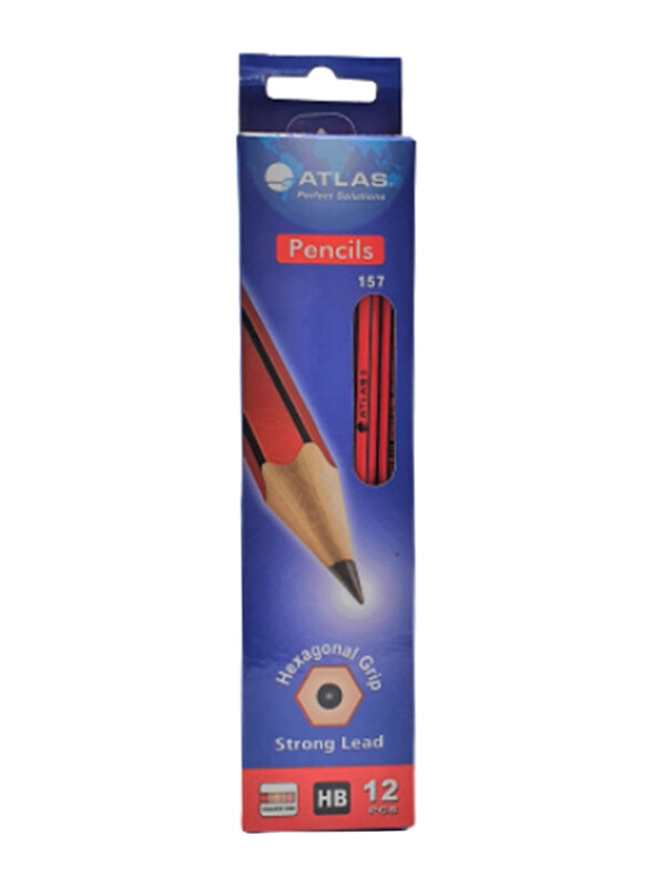 

Maped 12-Pieces Atlas HB Pencils, Red