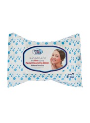 Cool & Cool Facial Cleansing Wipes Makeup Remover, 33 Sheets, White