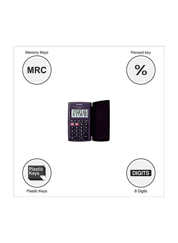 Casio Portable Calculator with Flip Cover, HL820LV, Black