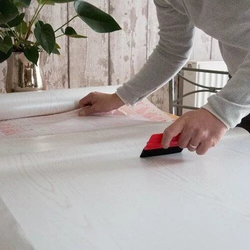 D-C-Fix Foil Wood Pattern Self Adhesive Sticky Back, 15m x 45cm, White