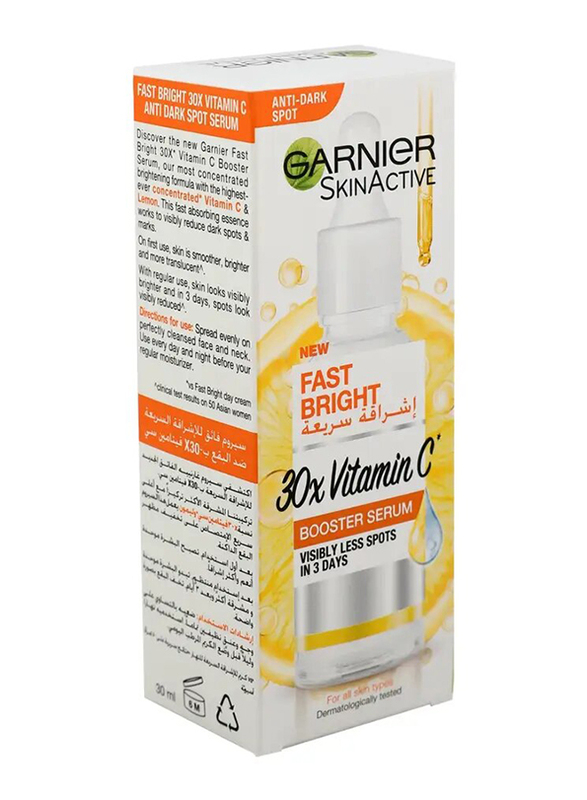 Garnier Skin Active Fast Bright 30x Vitamin C Serum, Anti Dark Spot - 30 ml