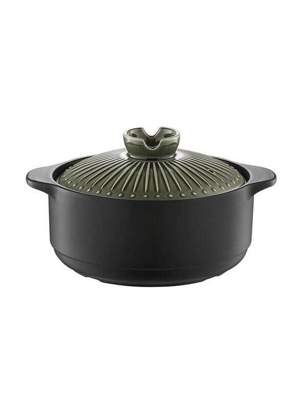 

Che Brucia 3.5 Ltr Direct Fire Ceramic Casserole, Black/Green